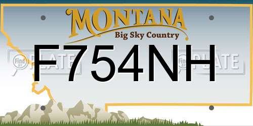 F754NH Montana License Plate