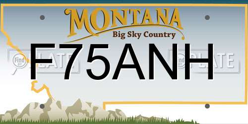 F75ANH Montana License Plate