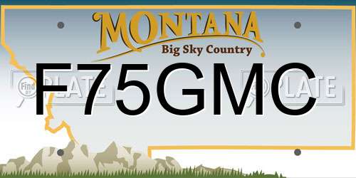 F75GMC Montana License Plate
