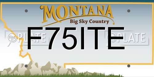 F75ITE Montana License Plate