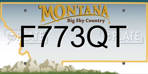 F773QT Montana License Plate