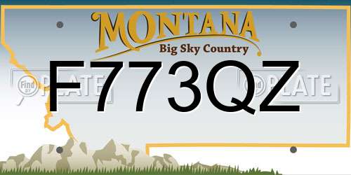 F773QZ Montana License Plate