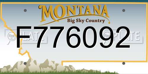 F776092 Montana License Plate