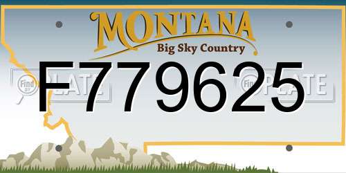 F779625 Montana License Plate