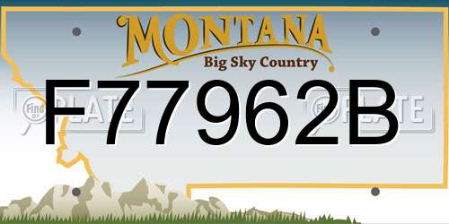F77962B Montana License Plate