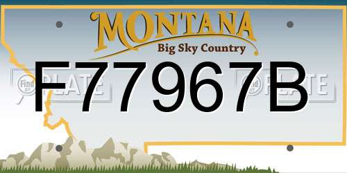 F77967B Montana License Plate