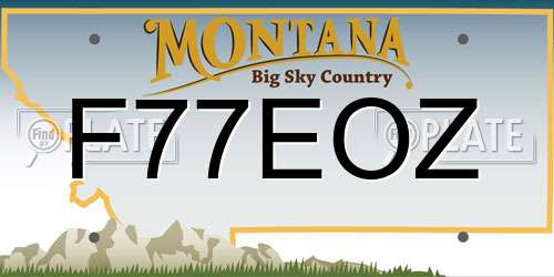 F77EOZ Montana License Plate