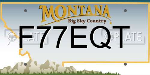 F77EQT Montana License Plate