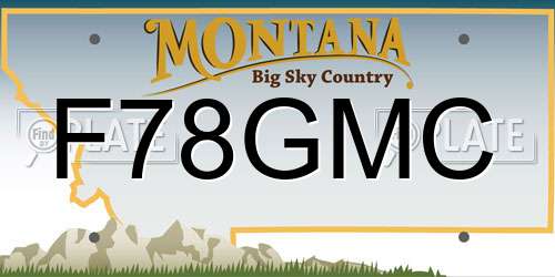 F78GMC Montana License Plate