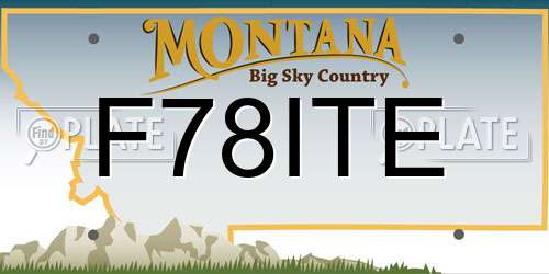 F78ITE Montana License Plate