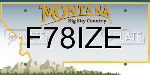 F78IZE Montana License Plate