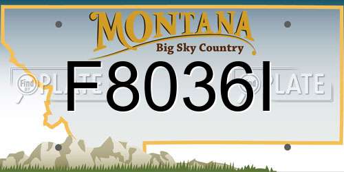 F8036I Montana License Plate