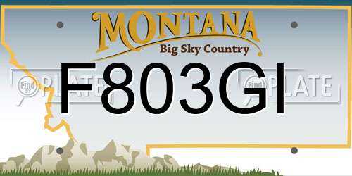 F803GI Montana License Plate