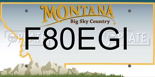F80EGI Montana License Plate