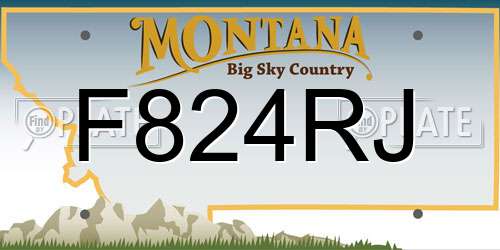 F824RJ Montana License Plate