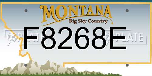 F8268E Montana License Plate