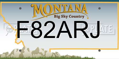 F82ARJ Montana License Plate