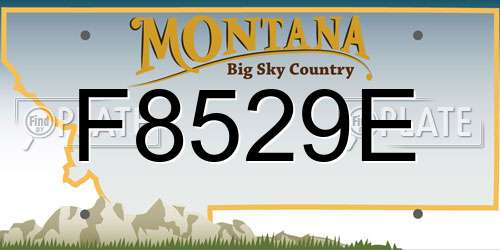 F8529E Montana License Plate