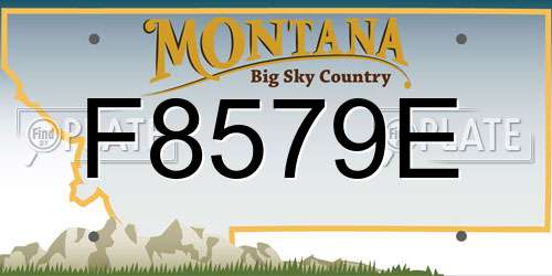 F8579E Montana License Plate