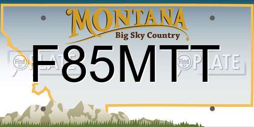 F85MTT Montana License Plate