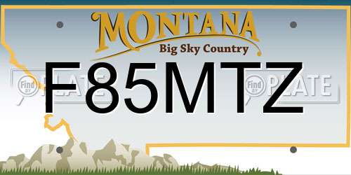 F85MTZ Montana License Plate