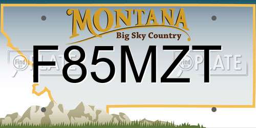 F85MZT Montana License Plate