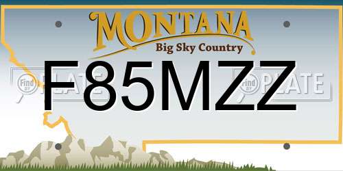 F85MZZ Montana License Plate