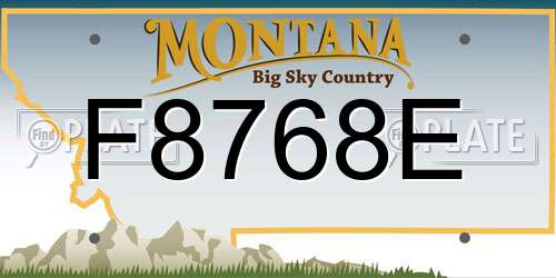 F8768E Montana License Plate