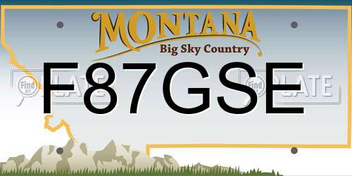 F87GSE Montana License Plate