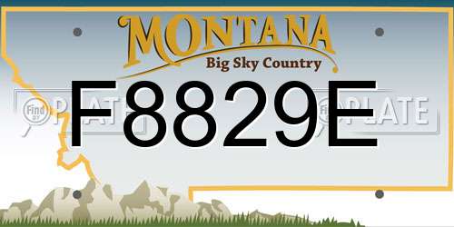 F8829E Montana License Plate