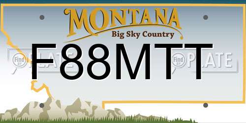F88MTT Montana License Plate