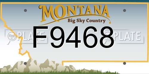 F9468 Montana License Plate