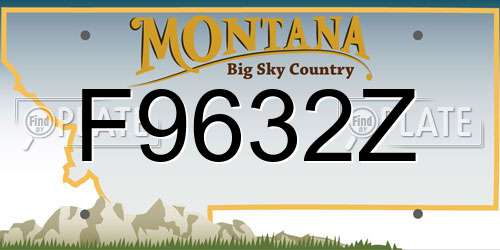 F9632Z Montana License Plate