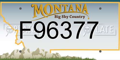 F96377 Montana License Plate