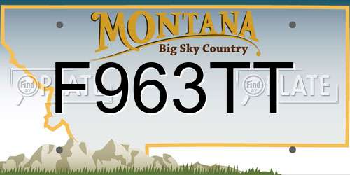 F963TT Montana License Plate