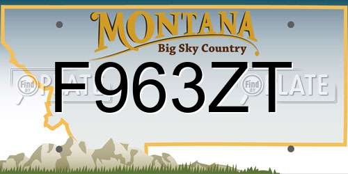 F963ZT Montana License Plate