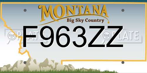 F963ZZ Montana License Plate