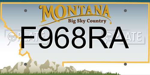 F968RA Montana License Plate