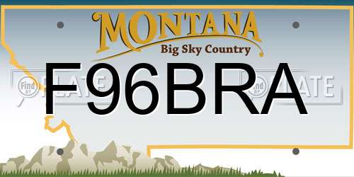 F96BRA Montana License Plate