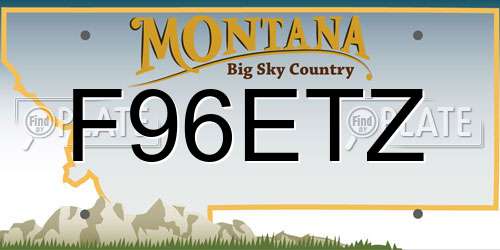 F96ETZ Montana License Plate