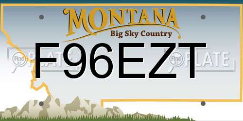 F96EZT Montana License Plate