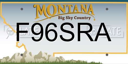 F96SRA Montana License Plate