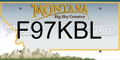 F97KBL Montana License Plate