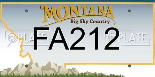 FA212 Montana License Plate