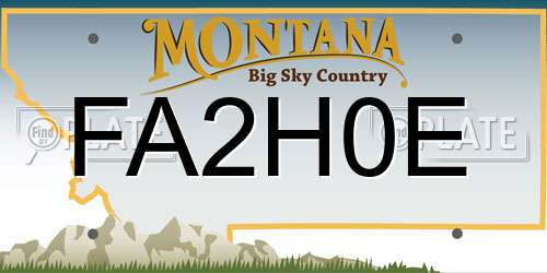 FA2H0E Montana License Plate