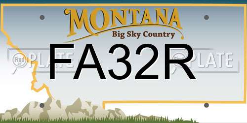 FA32R Montana License Plate