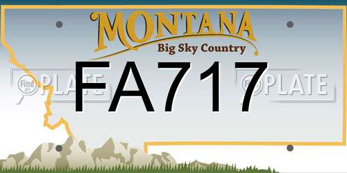 FA717 Montana License Plate