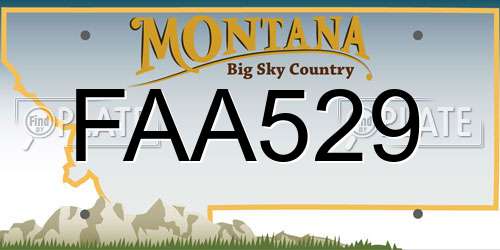 FAA529 Montana License Plate