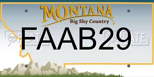 FAAB29 Montana License Plate