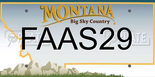 FAAS29 Montana License Plate